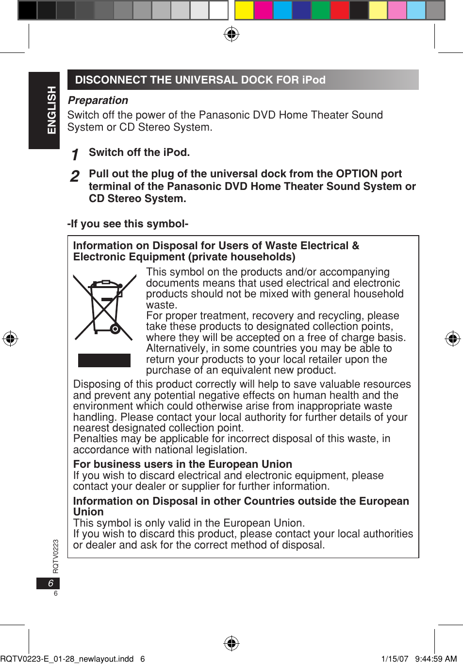 Panasonic SHPD10 User Manual | Page 6 / 28