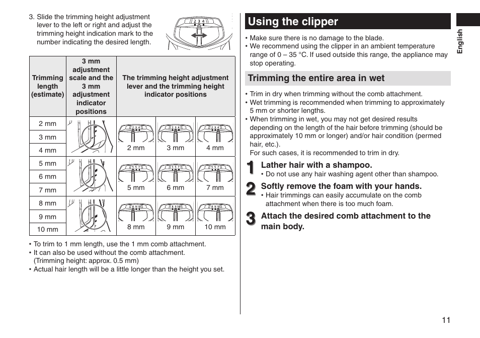 Using the clipper | Panasonic ERGS60 User Manual | Page 11 / 256