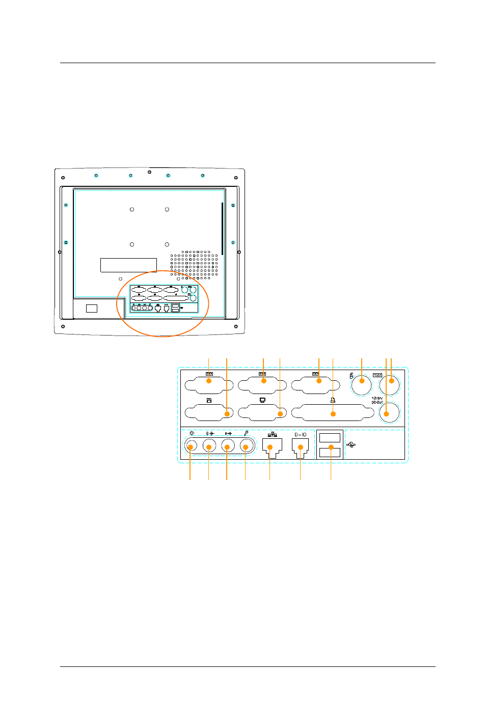 I/o outlets, Com 4, Com 2 | Com 1, Ps/2 m, 5/12v dc, Ps/2 k, Rj-45), Usb*2 | Apollo 150 III User Manual | Page 26 / 167