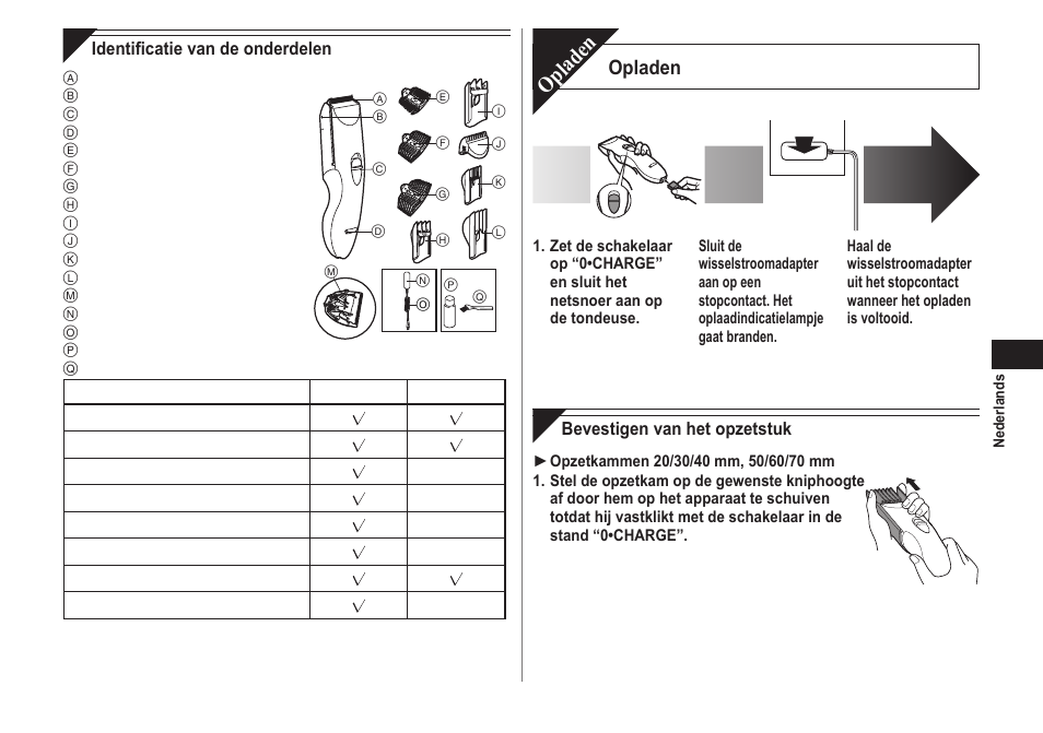 Opladen | Panasonic ERCA70 User Manual | Page 27 / 108