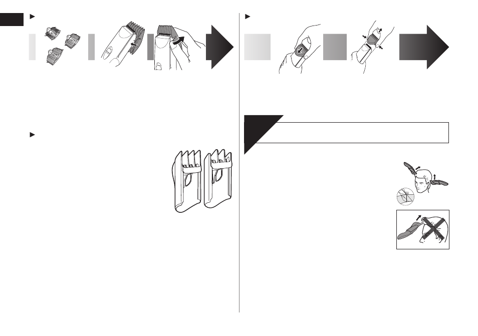 Cutting your hair | Panasonic ERCA70 User Manual | Page 4 / 108