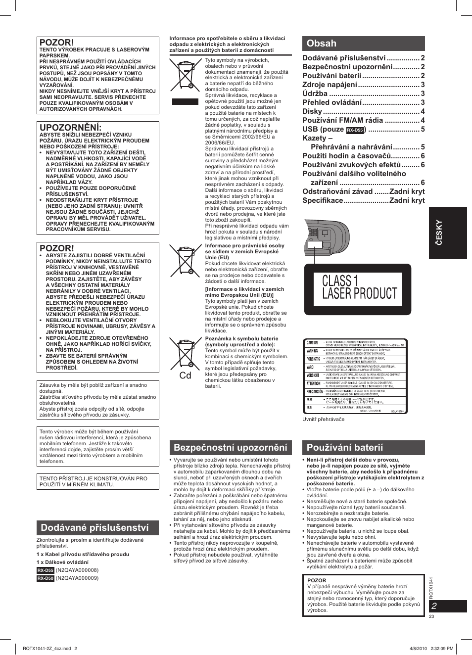 Panasonic RXD50EG User Manual | Page 23 / 28