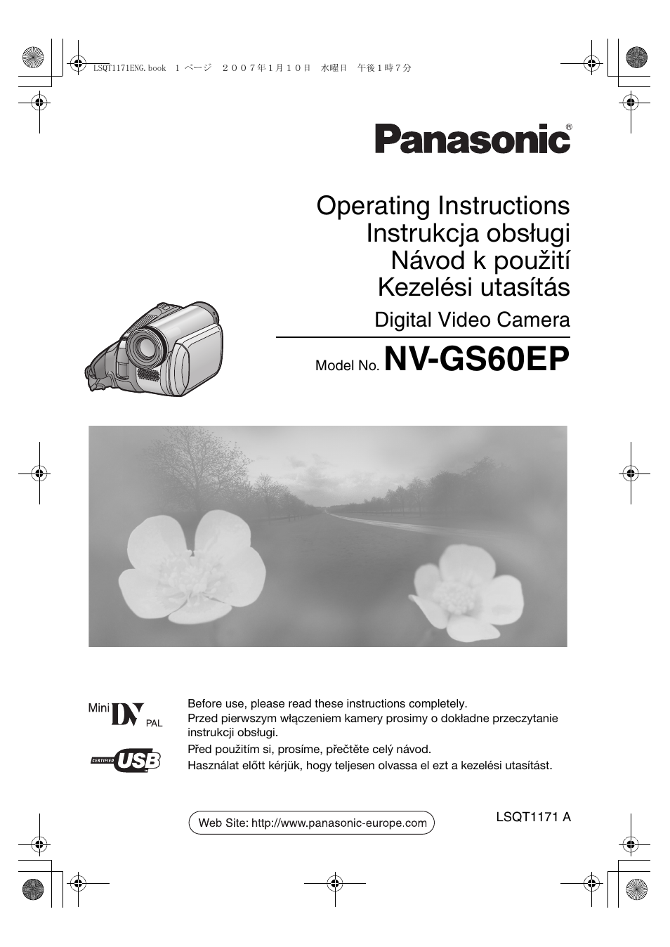 Panasonic NVGS60EP User Manual | 192 pages