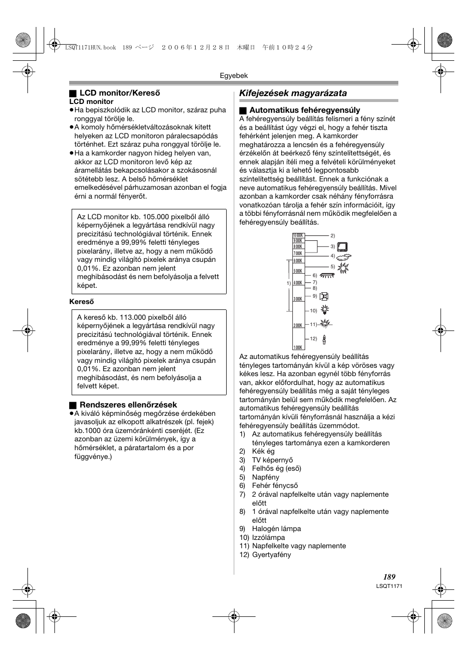 Kifejezések magyarázata | Panasonic NVGS60EP User Manual | Page 189 / 192