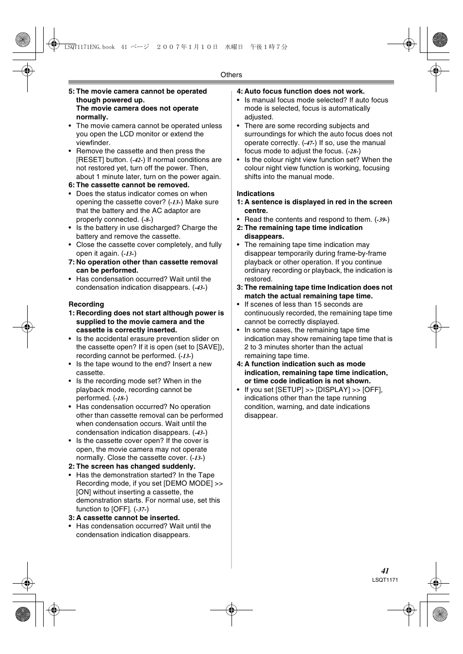 Panasonic NVGS60EP User Manual | Page 41 / 192
