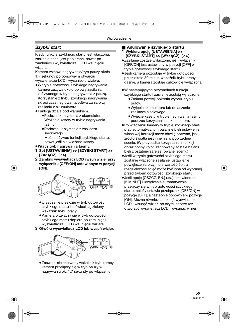 Szybki start | Panasonic NVGS60EP User Manual | Page 59 / 192