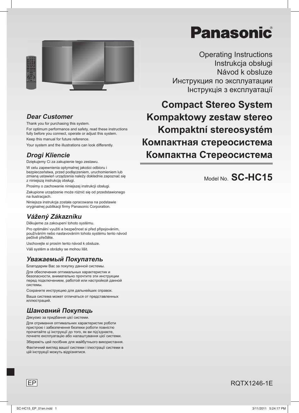 Panasonic SCHC15EP User Manual | 44 pages