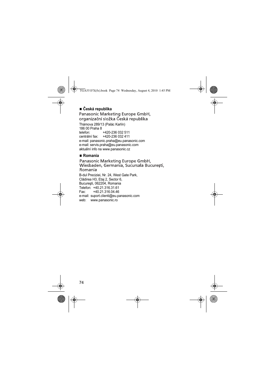 Panasonic KXTGA551FX User Manual | Page 74 / 76