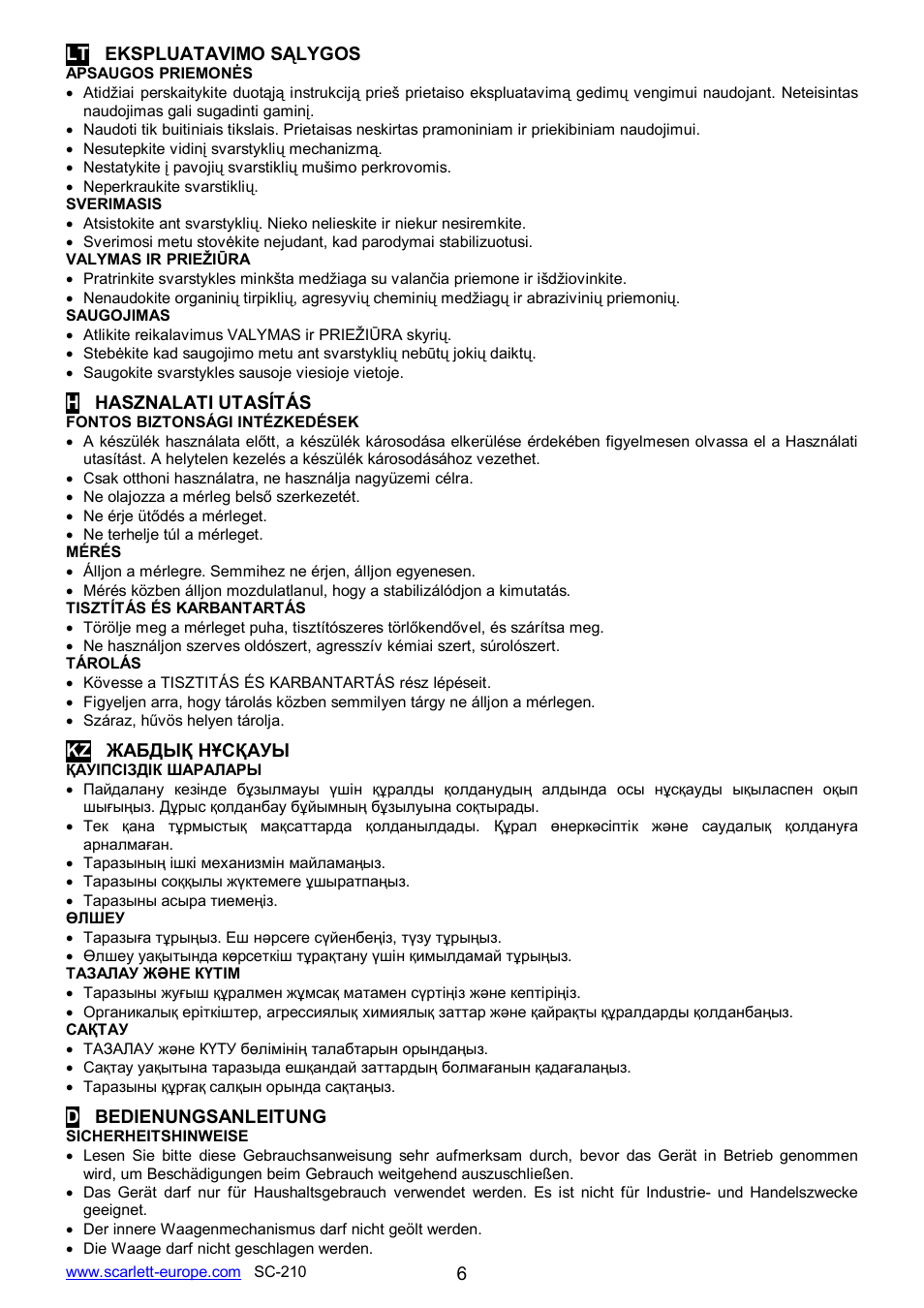 Scarlett SC-210 User Manual | Page 6 / 7