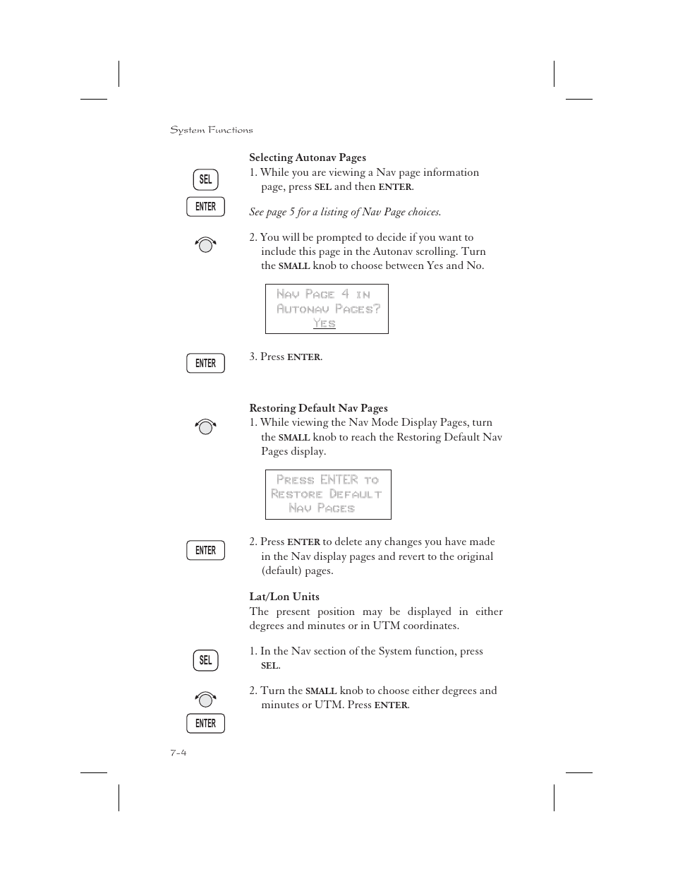 Lat/lon units 7-4, Utm 7-4, Lat/lon units -4 | Apollo 65 User Manual | Page 156 / 324