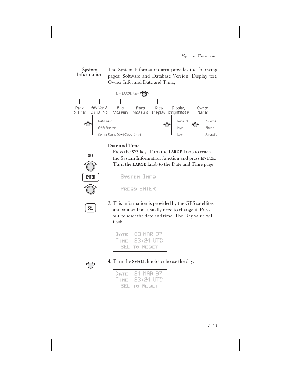 System information 7-11, Date and time 7-11, System info 7-11 | System information -11, Date and time -11 | Apollo 65 User Manual | Page 163 / 324