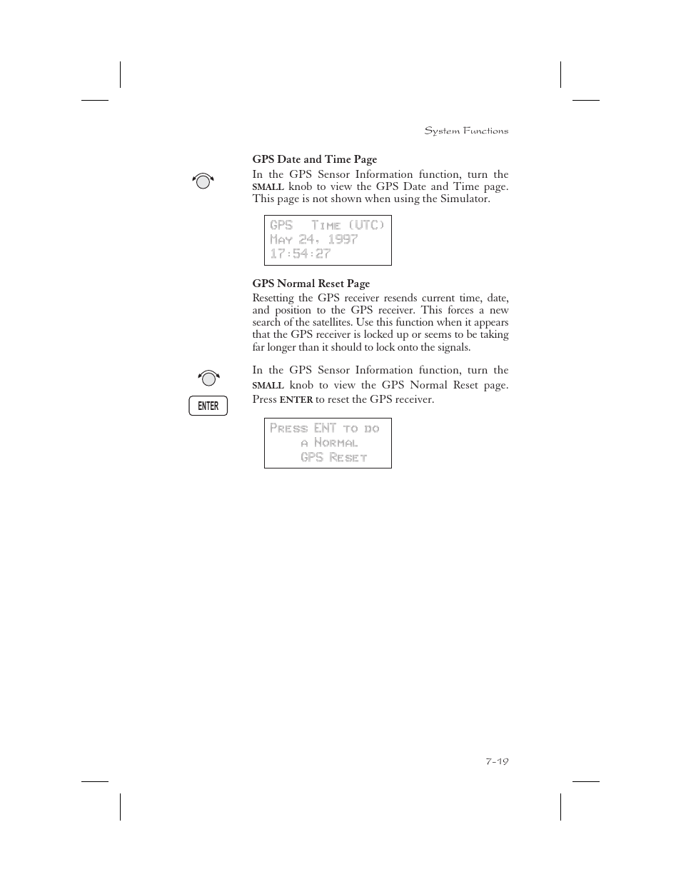Gps 7-19, 14-1, Reset 7-19 | Apollo 65 User Manual | Page 171 / 324