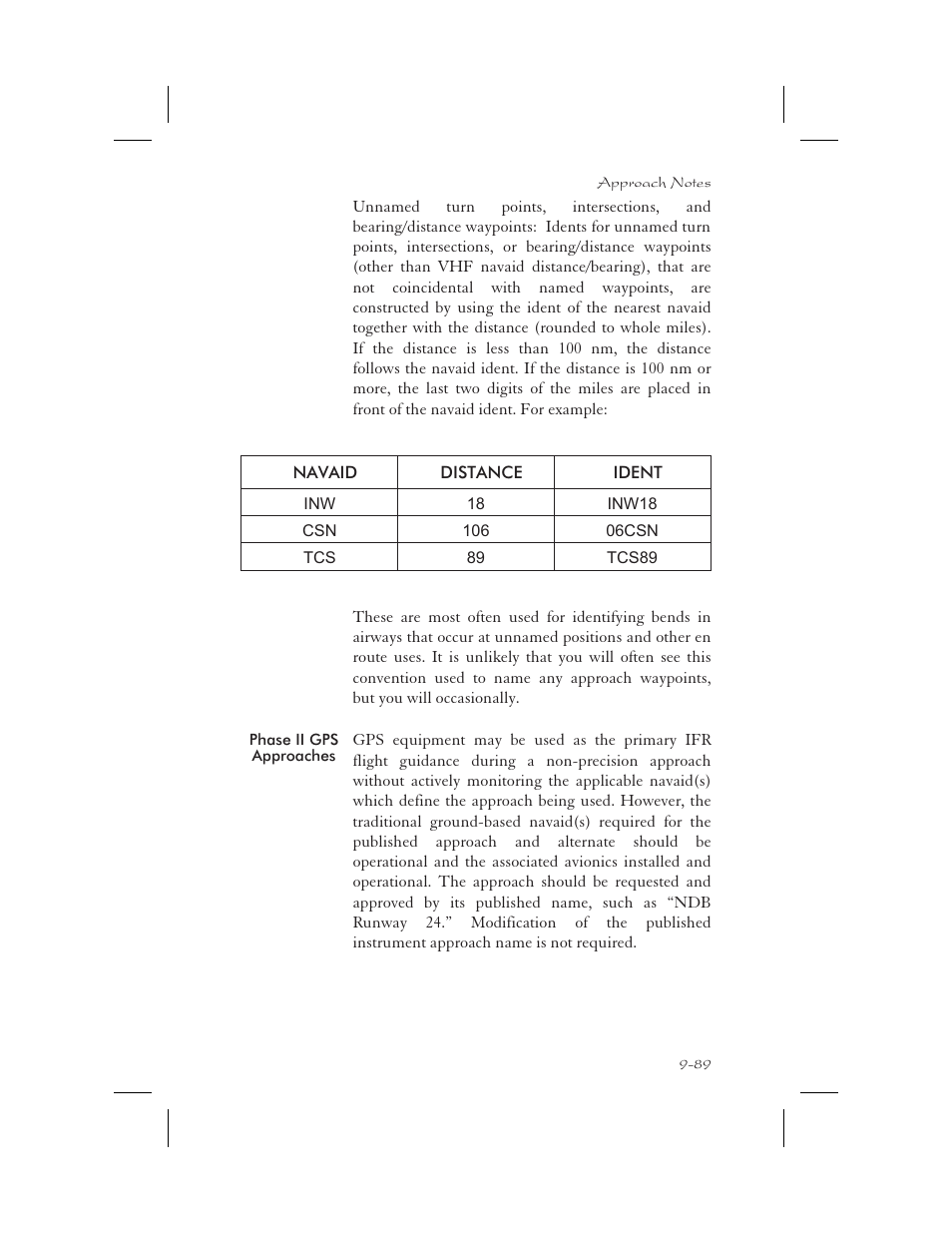 Phase ii gps 9-89, Phase ii approach 9-89 | Apollo 65 User Manual | Page 279 / 324