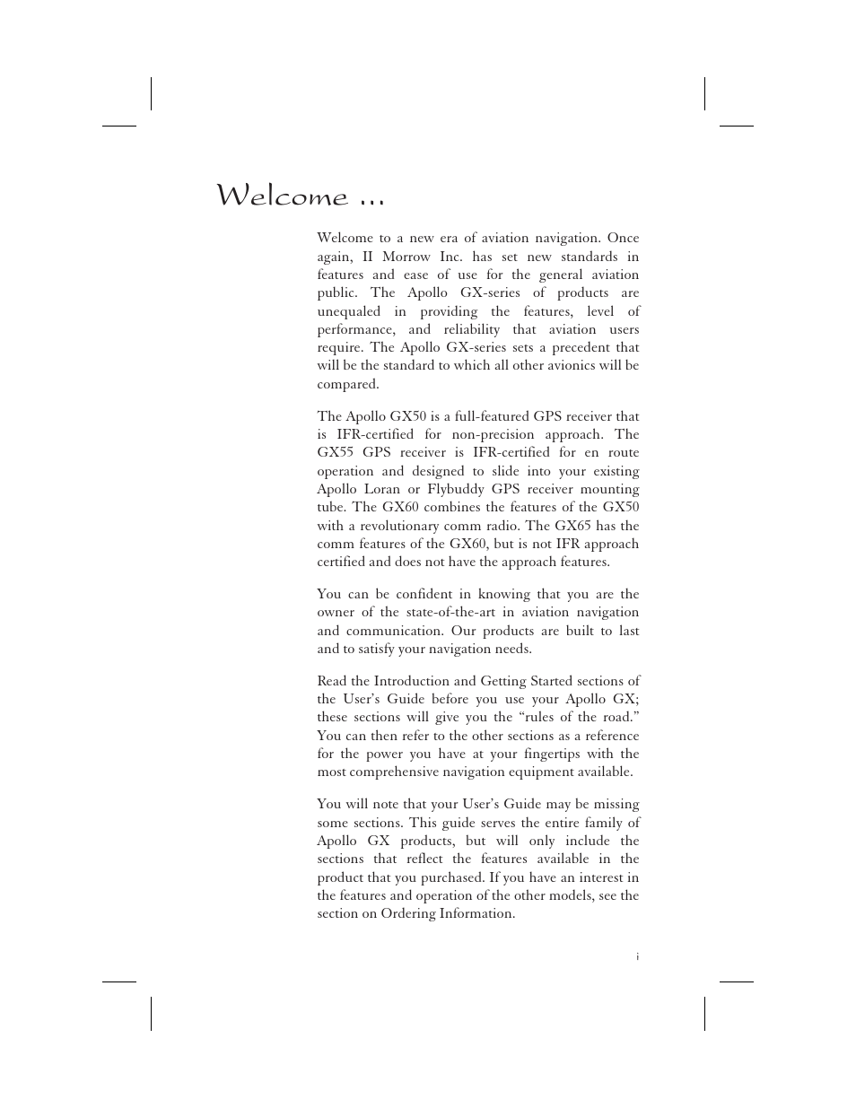 Welcome | Apollo 65 User Manual | Page 3 / 324