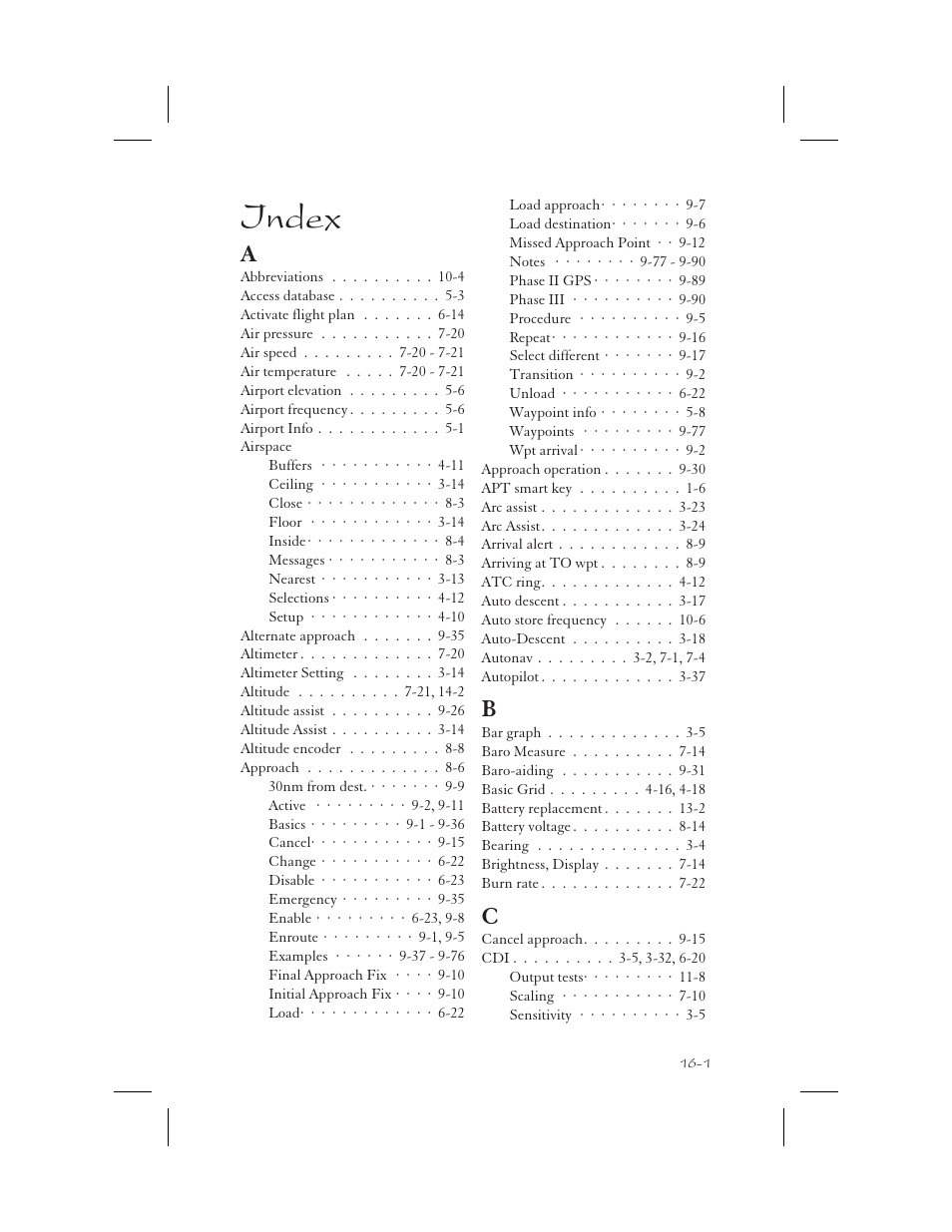 Index | Apollo 65 User Manual | Page 315 / 324