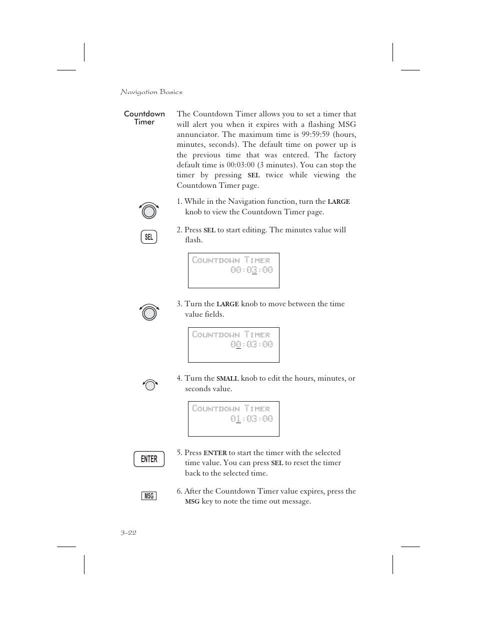 Countdown timer 3-22, Countdown timer 3-22, 8-14, Countdown timer -22 | Apollo 65 User Manual | Page 60 / 324