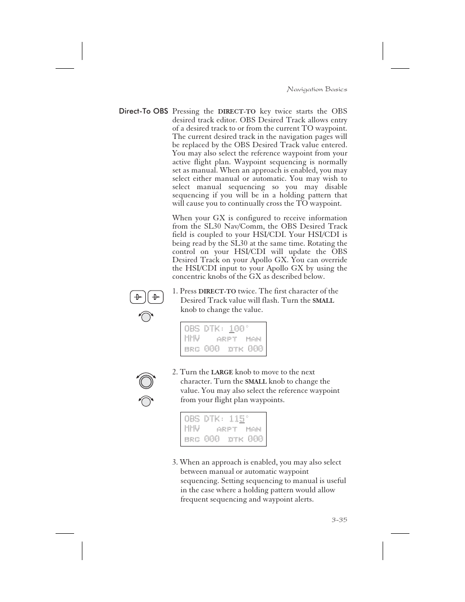 Direct-to obs 3-35, Obs 3-35, Obs 3-35, 8-12, 9-18 | Direct-to obs -35 | Apollo 65 User Manual | Page 73 / 324