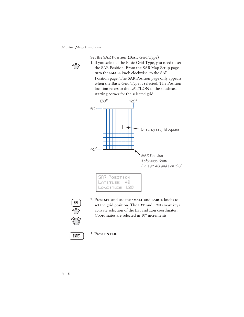 Set the sar position (basic grid type) 4-18, Set the sar position (basic grid type) -18 | Apollo 65 User Manual | Page 96 / 324