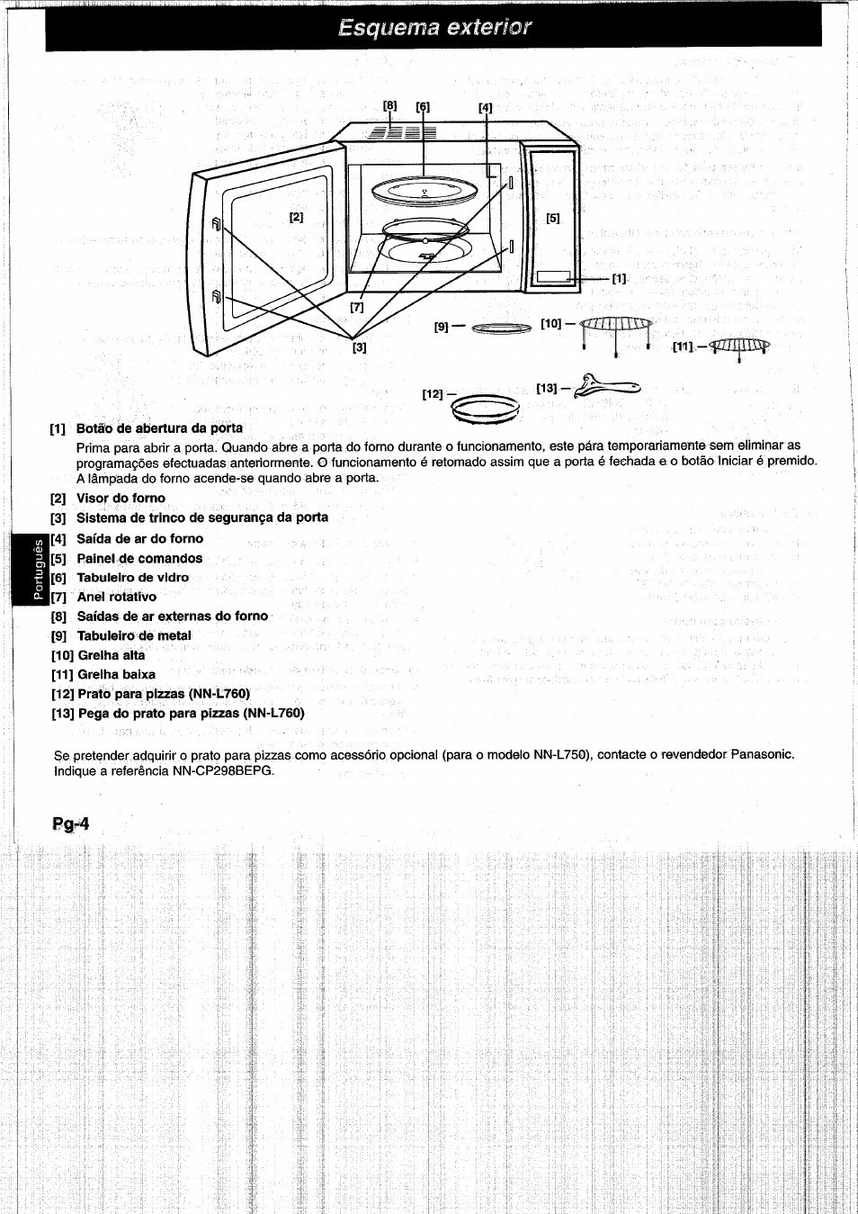 Pg-4, Esquema exterior | Panasonic NNL750WB User Manual | Page 106 / 164