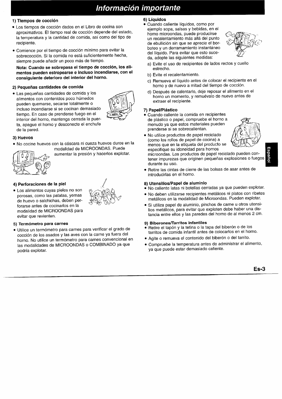 Información importante, 5) termómetro para carnes | Panasonic NNL750WB User Manual | Page 85 / 164