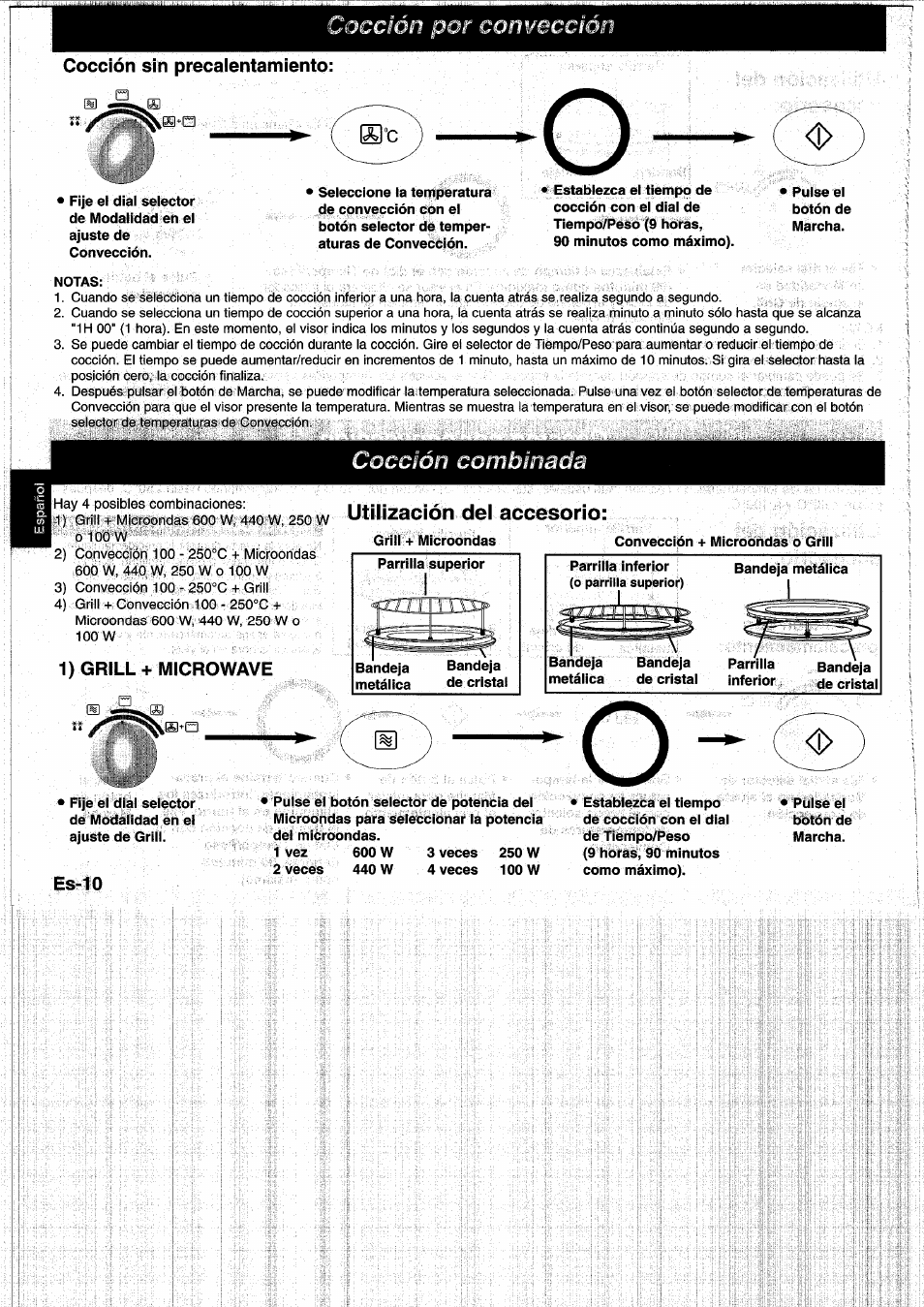 Cocción combinada, Utillzación del accesorio | Panasonic NNL750WB User Manual | Page 92 / 164