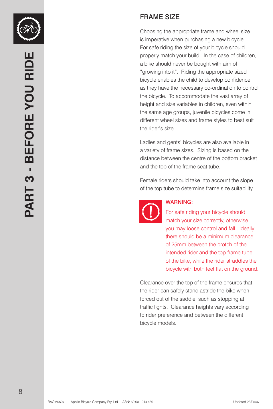 Warning | Apollo Radius User Manual | Page 10 / 72