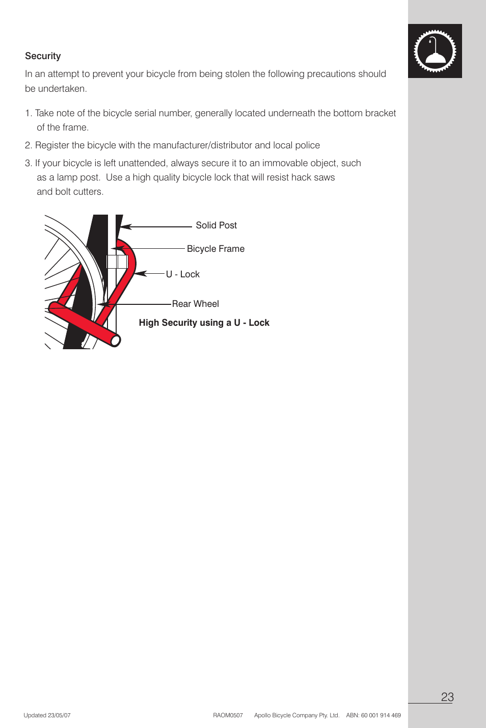 Security | Apollo Radius User Manual | Page 25 / 72