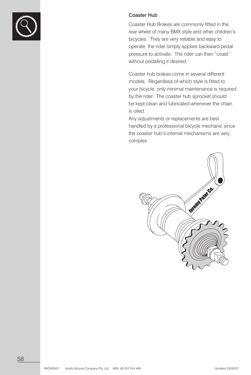 Coaster hub | Apollo Radius User Manual | Page 60 / 72