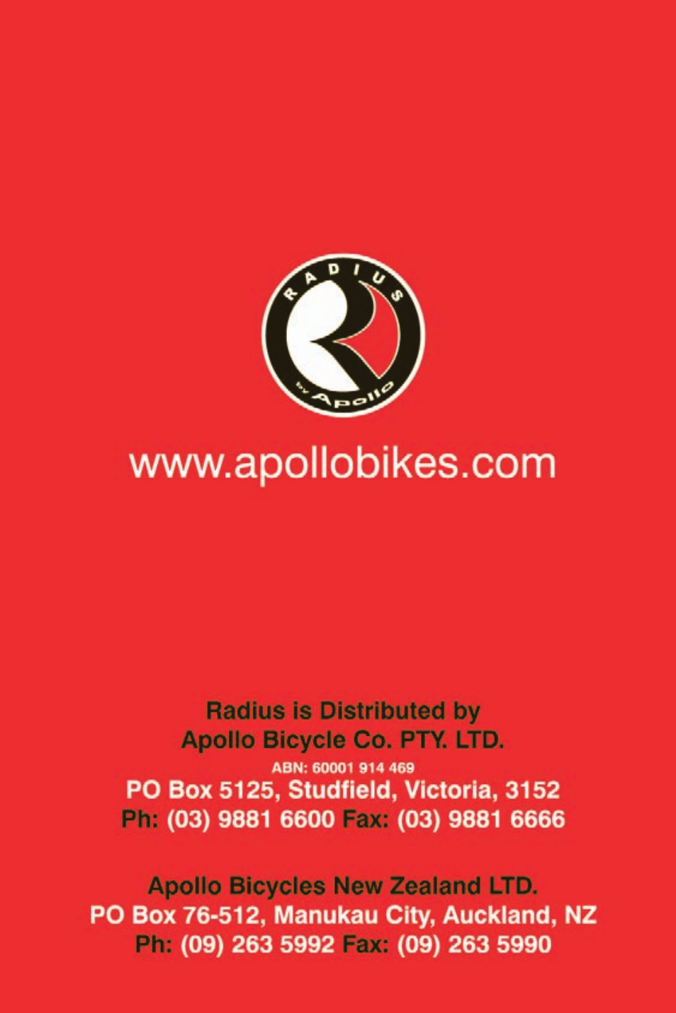Www.apollobikes.com | Apollo Radius User Manual | Page 72 / 72