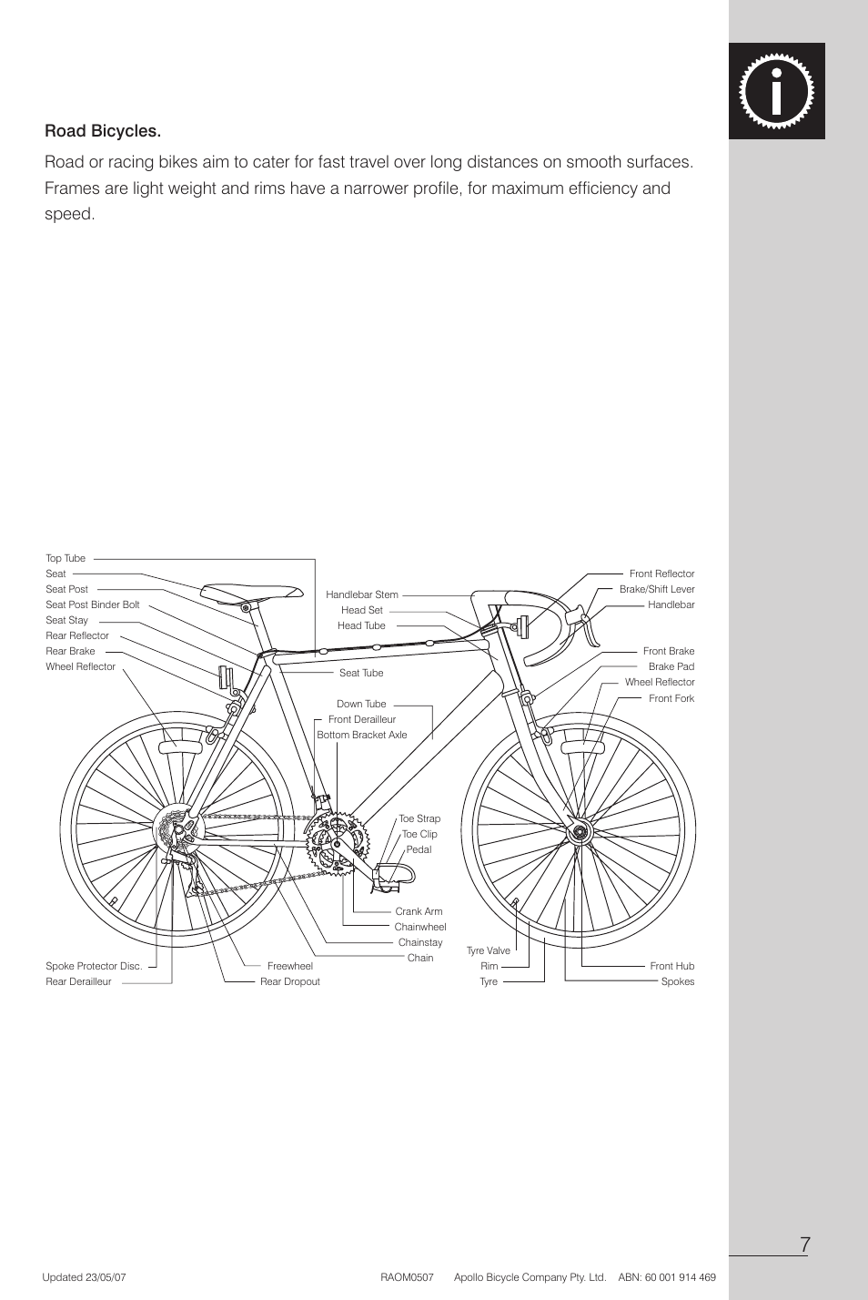 Road bicycles | Apollo Radius User Manual | Page 9 / 72