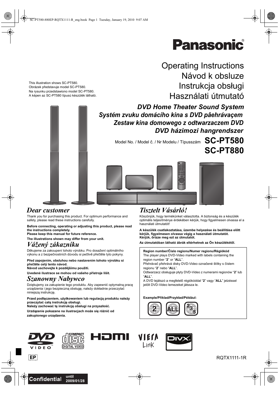Panasonic SCPT880EP User Manual | 102 pages