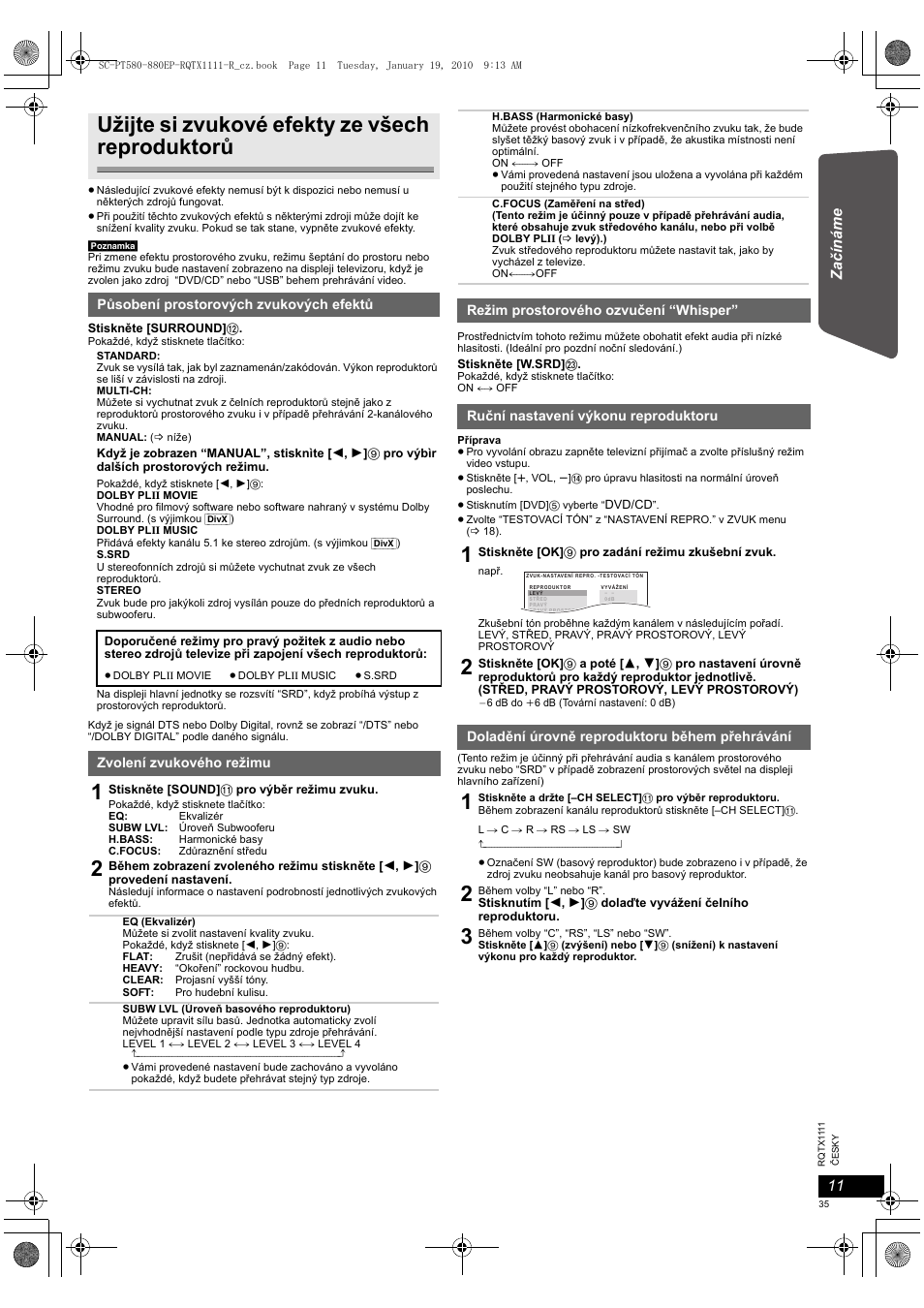 Užijte si zvukové efekty ze všech reproduktorů | Panasonic SCPT880EP User Manual | Page 35 / 102