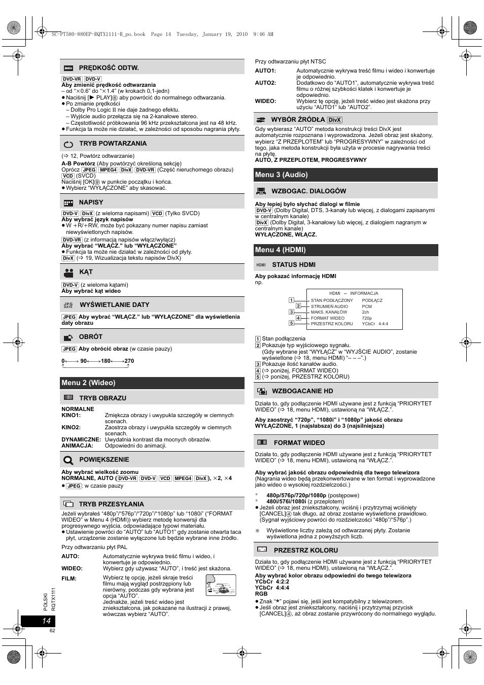 Panasonic SCPT880EP User Manual | Page 62 / 102