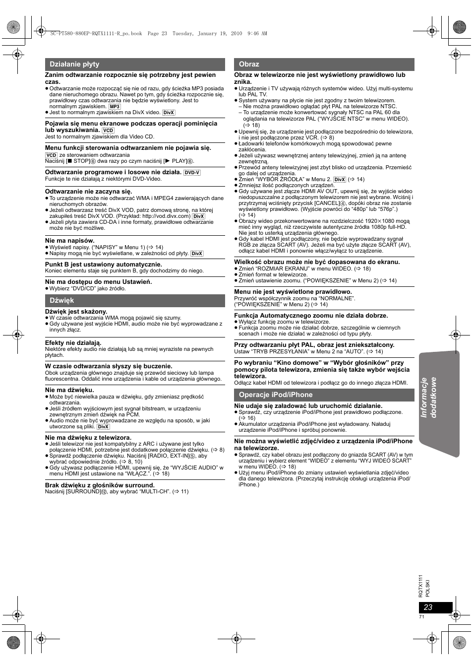 Panasonic SCPT880EP User Manual | Page 71 / 102