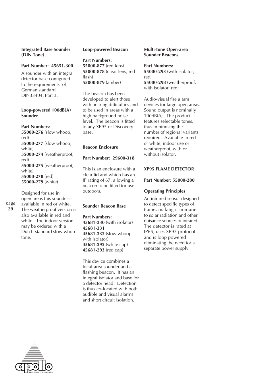 Apollo XP95 User Manual | Page 20 / 24