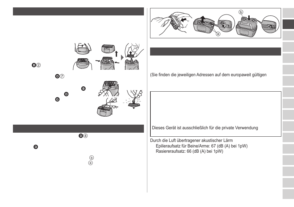 Reinigung, Austauschderscherfolie, Garantie | Panasonic ESWS20 User Manual | Page 13 / 90
