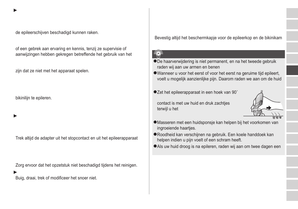 Tipsvooroptimaleepileerresultaten | Panasonic ESWS20 User Manual | Page 31 / 90