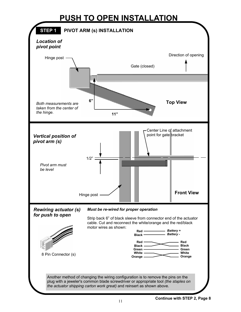 Push to open installation | Apollo 1650ETL User Manual | Page 11 / 23