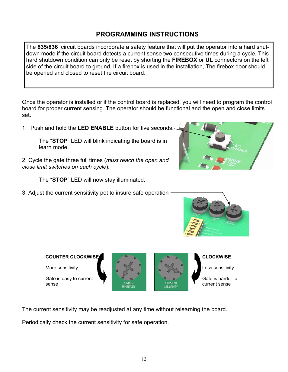 Programming instructions | Apollo 1650ETL User Manual | Page 12 / 23