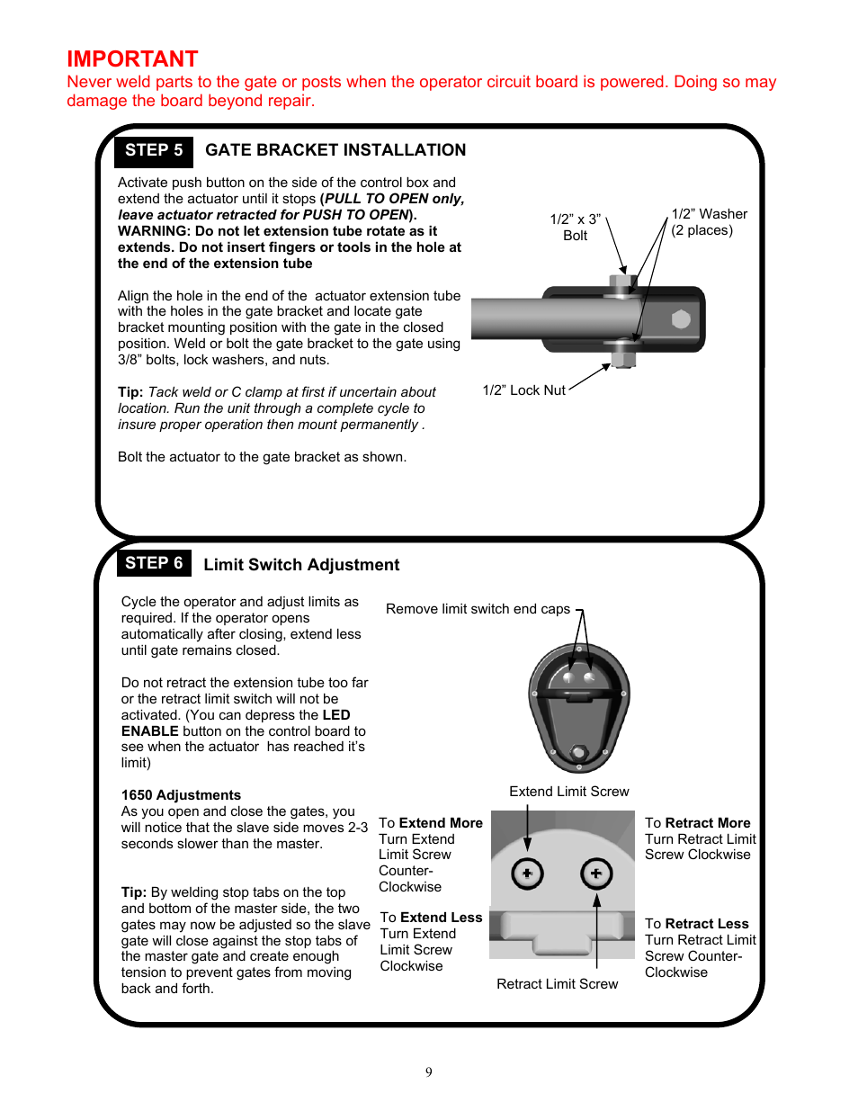 Important | Apollo 1650ETL User Manual | Page 9 / 23