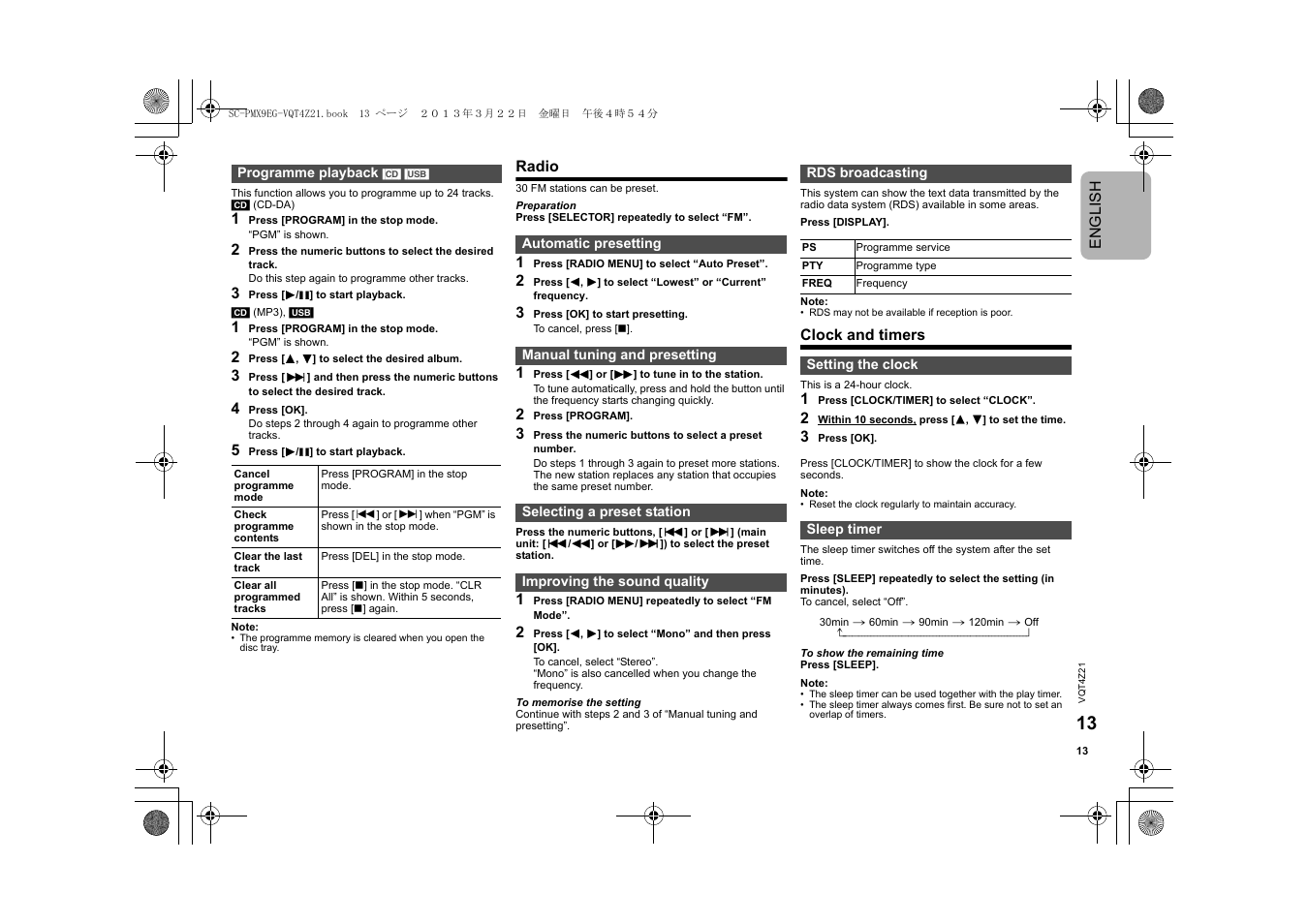 Panasonic SCPMX9EG User Manual | Page 13 / 76