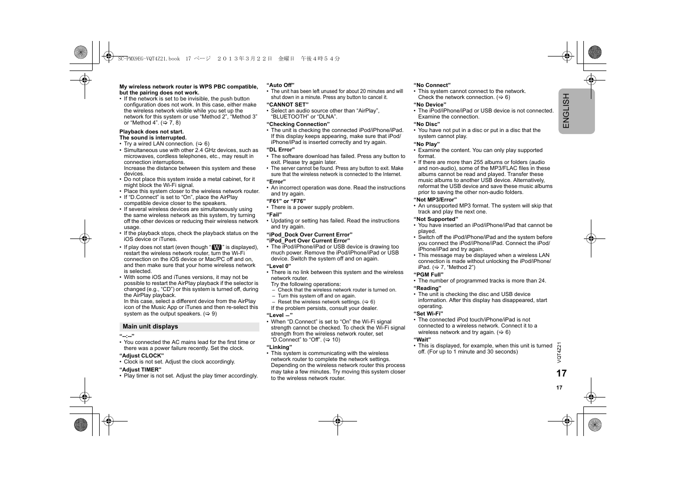 English | Panasonic SCPMX9EG User Manual | Page 17 / 76