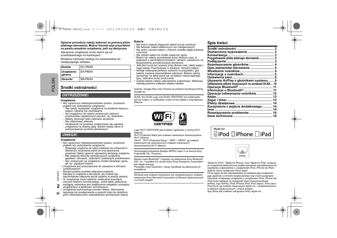 Panasonic SCPMX9EG User Manual | Page 20 / 76