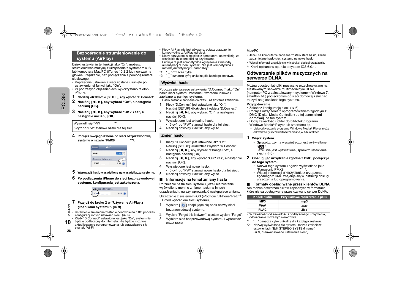 Polski, Odtwarzanie plików muzycznych na serwerze dlna | Panasonic SCPMX9EG User Manual | Page 28 / 76