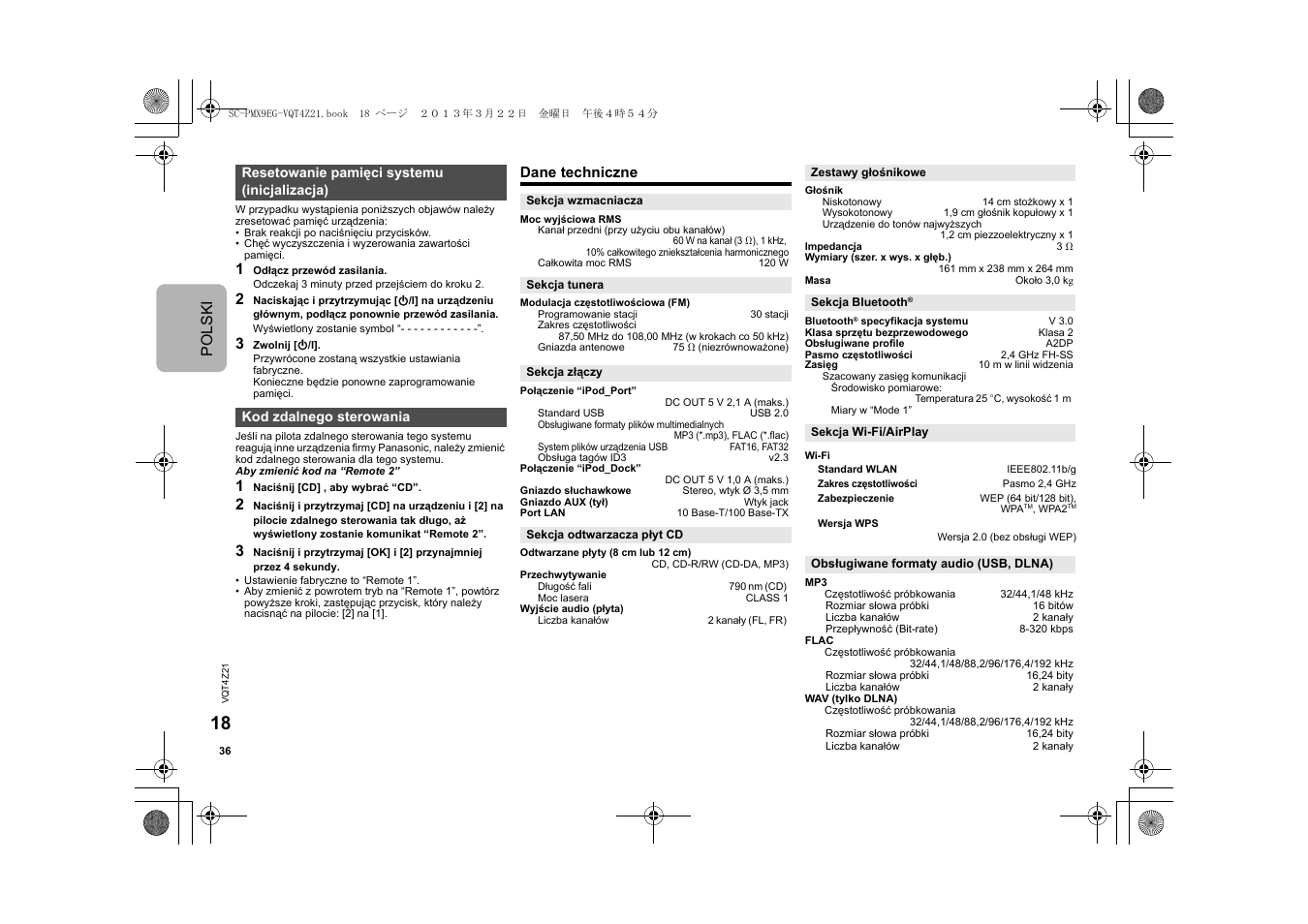 Polski | Panasonic SCPMX9EG User Manual | Page 36 / 76