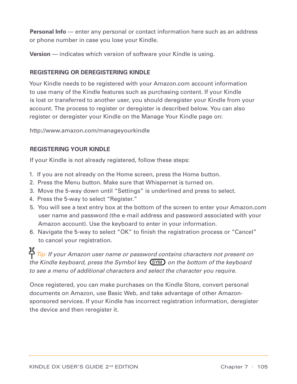 Amazon Technologies Kindle DX D00611 User Manual | Page 105 / 147