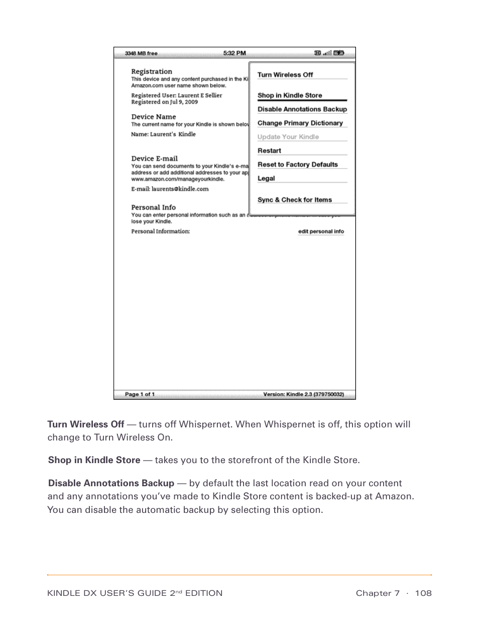 Amazon Technologies Kindle DX D00611 User Manual | Page 108 / 147