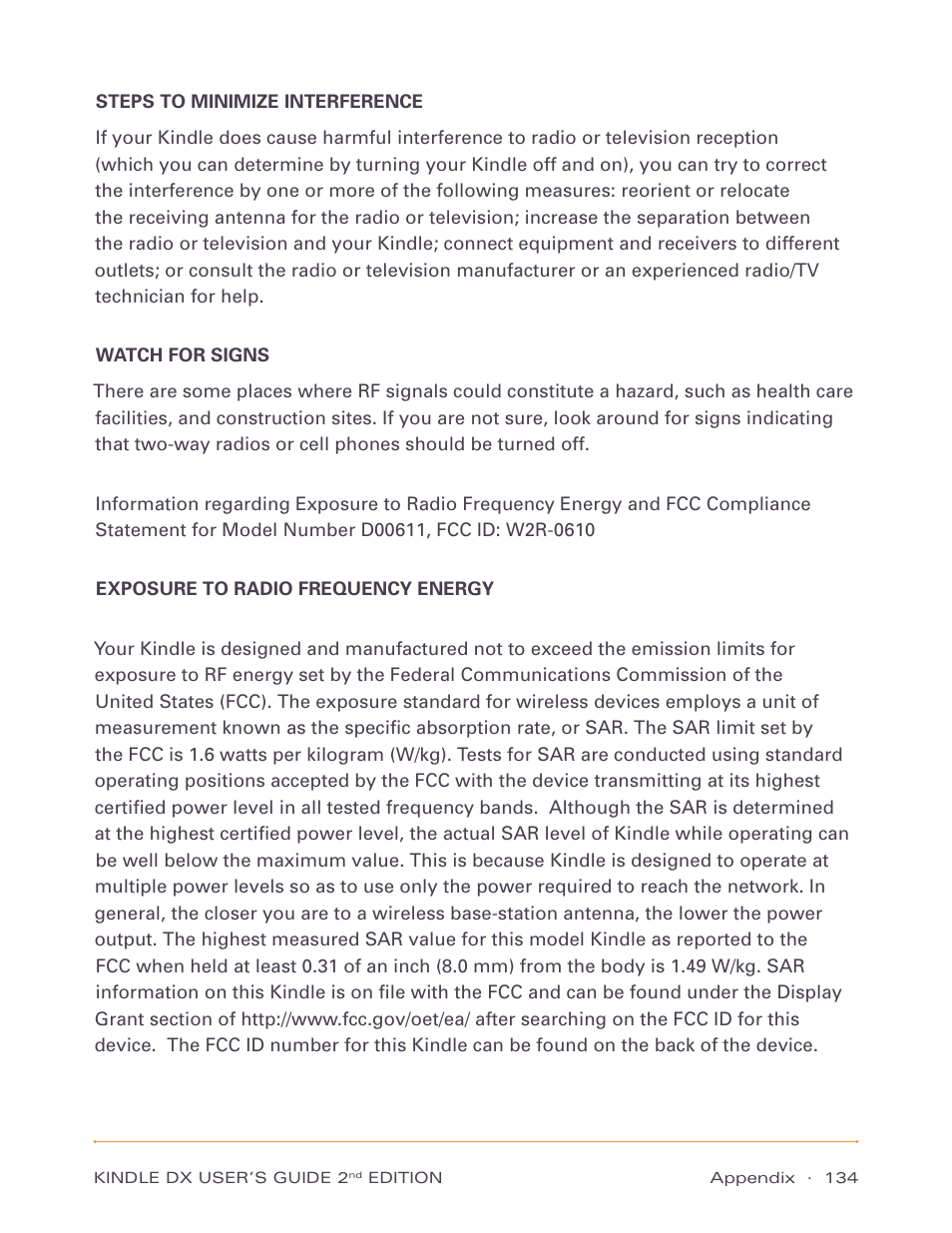 Amazon Technologies Kindle DX D00611 User Manual | Page 134 / 147