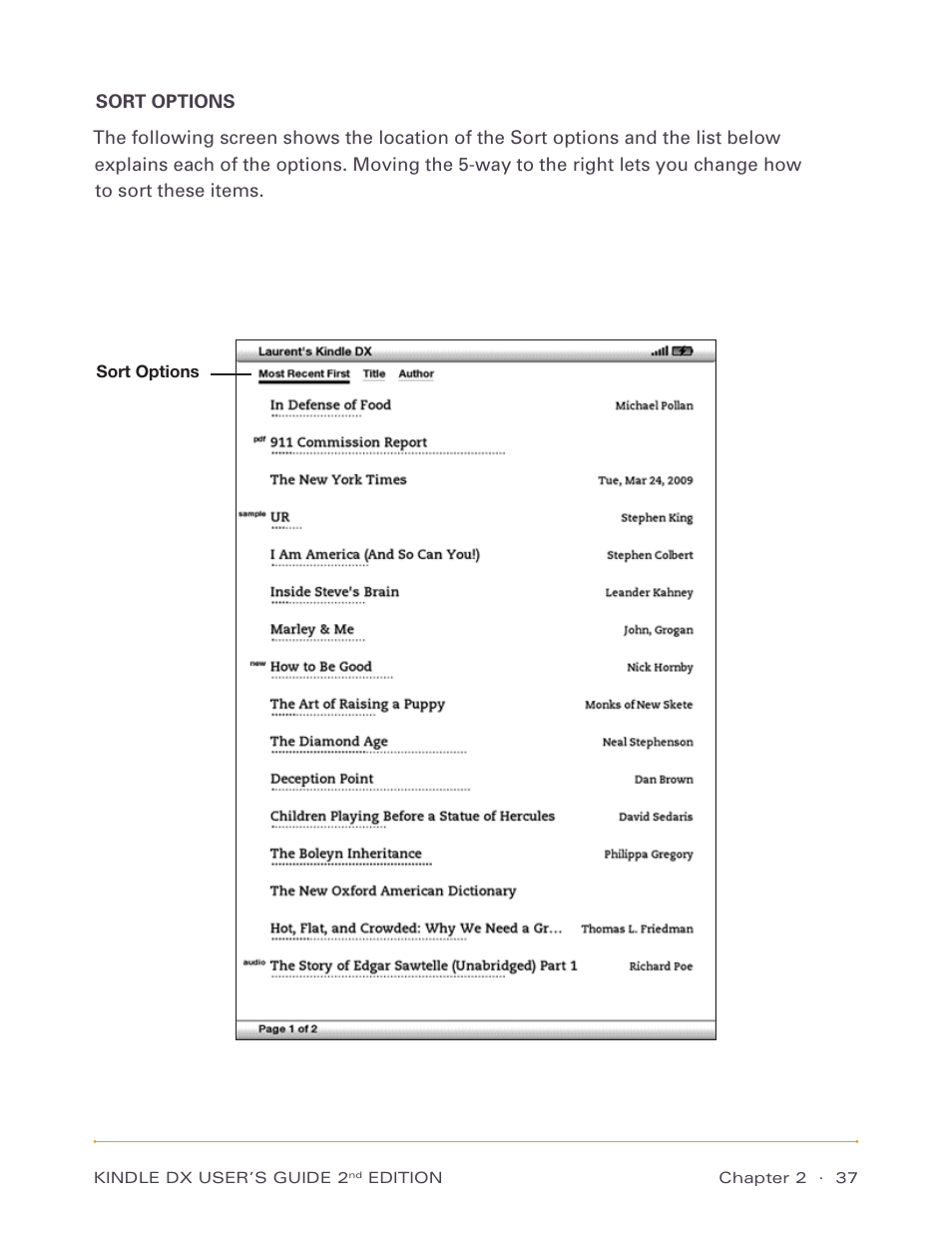 Amazon Technologies Kindle DX D00611 User Manual | Page 37 / 147
