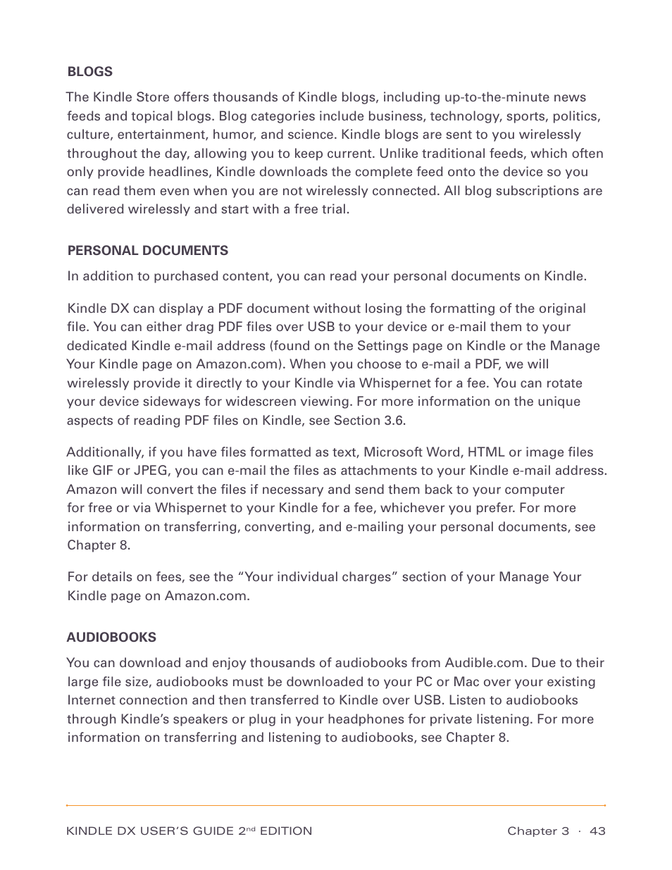 Amazon Technologies Kindle DX D00611 User Manual | Page 43 / 147